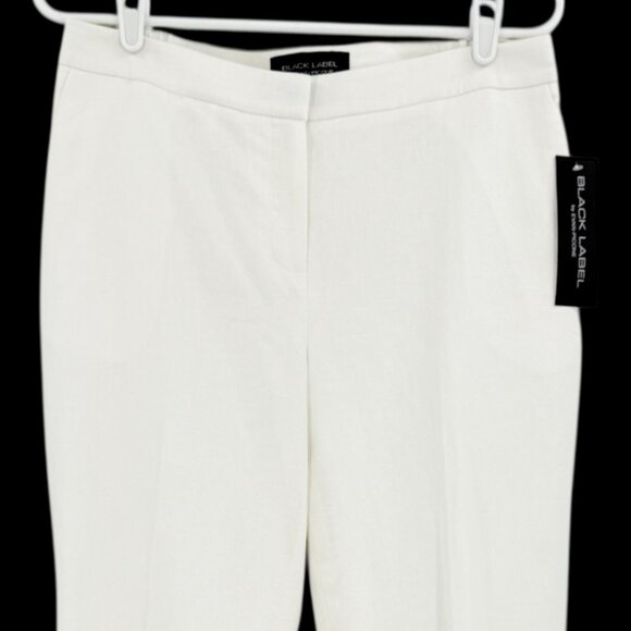 Black Label by Evan-Picone Women's Linen Blend Natural White Crop Pants Sz 6 NWT - Picture 3 of 11